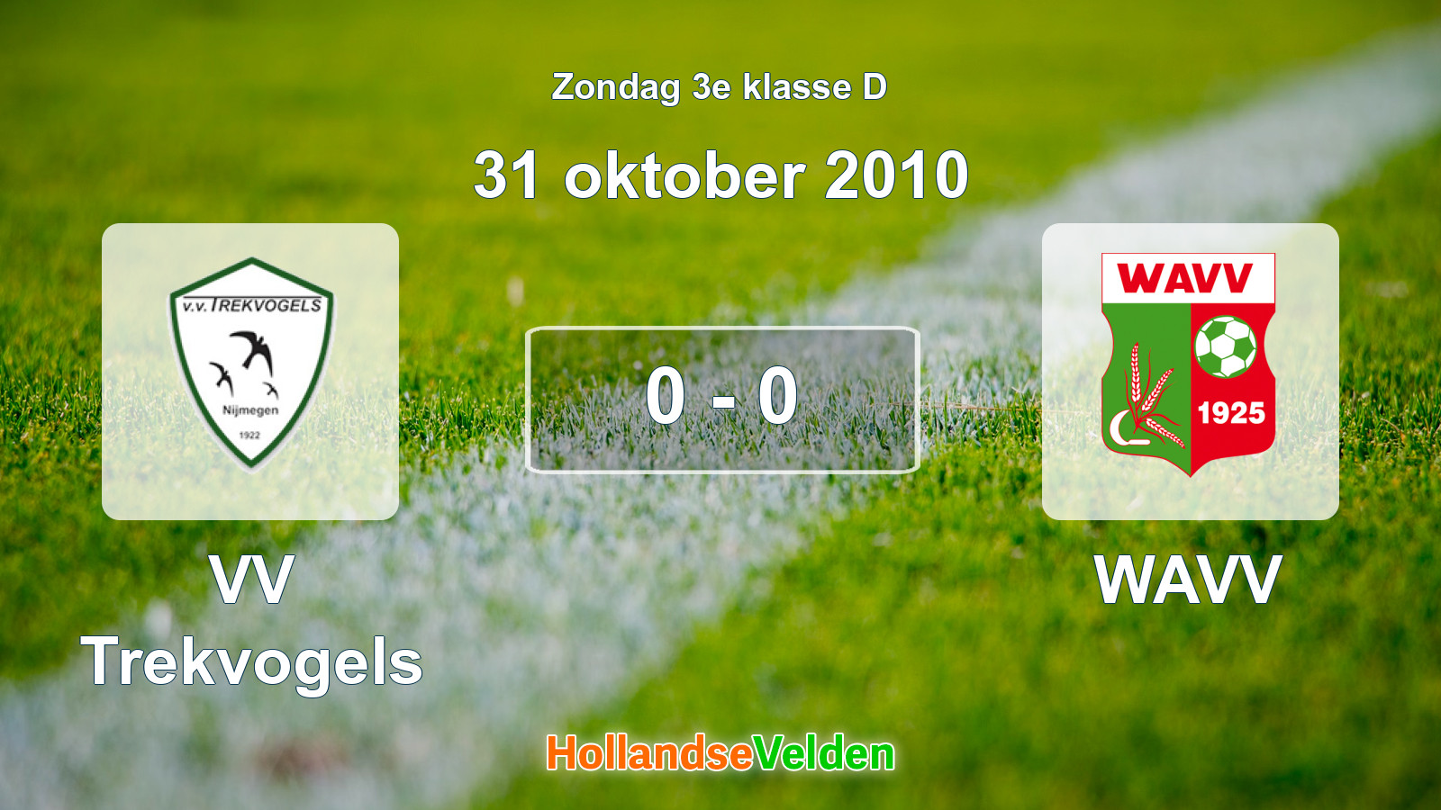 Gespeelde wedstrijd: VV Trekvogels - WAVV 0 - 0 (31 oktober 2010)