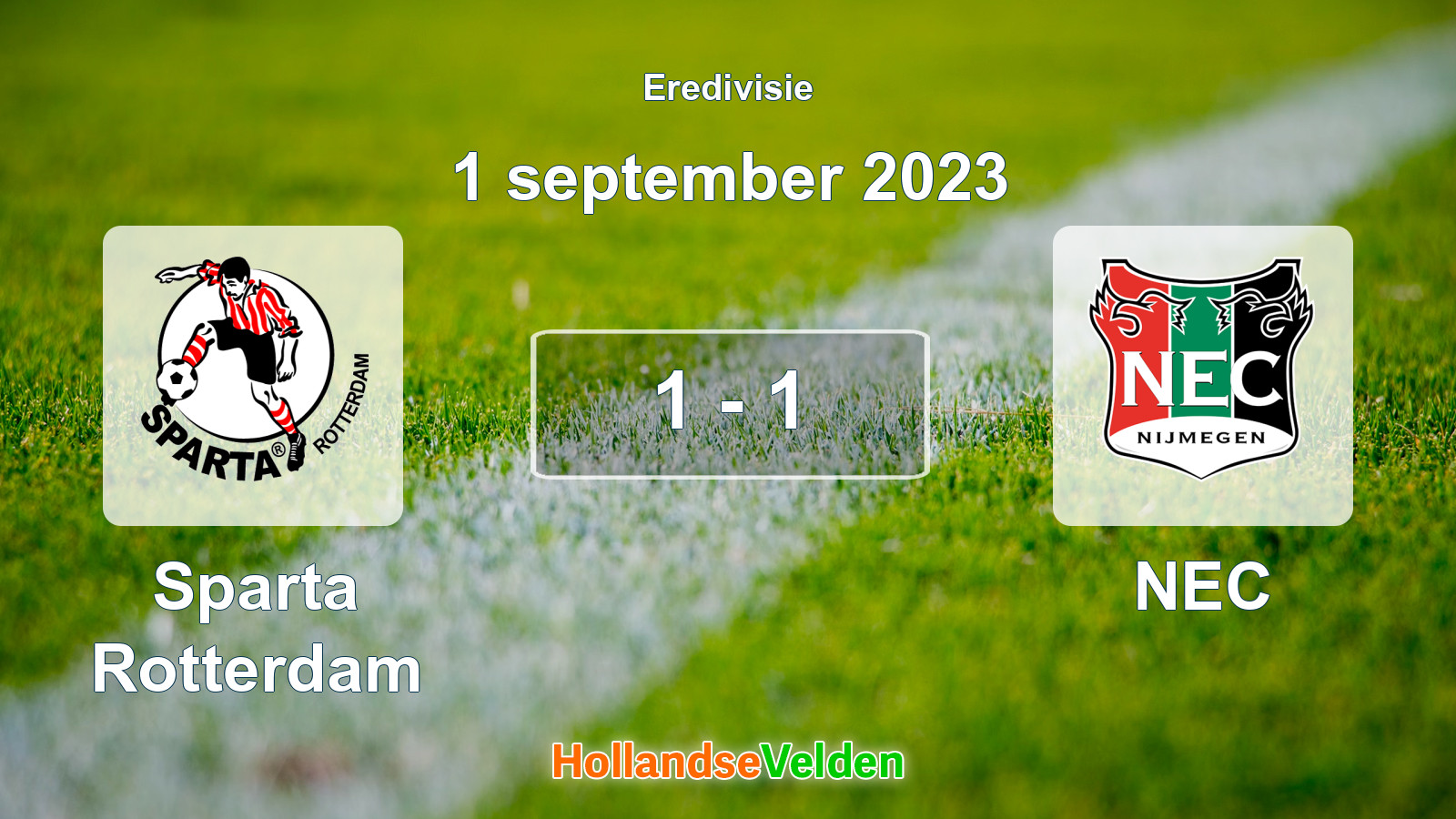 Gespeelde wedstrijd: Sparta Rotterdam - NEC 1 - 1 (1 september 2023)