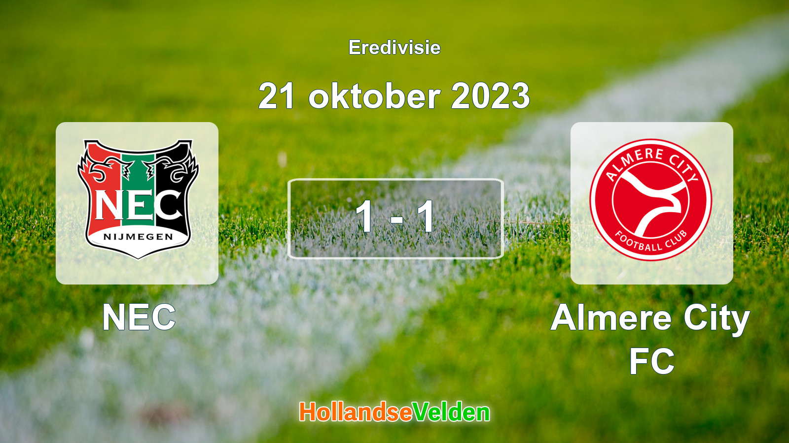 Gespeelde wedstrijd: NEC - Almere City FC 1 - 1 (21 oktober 2023)