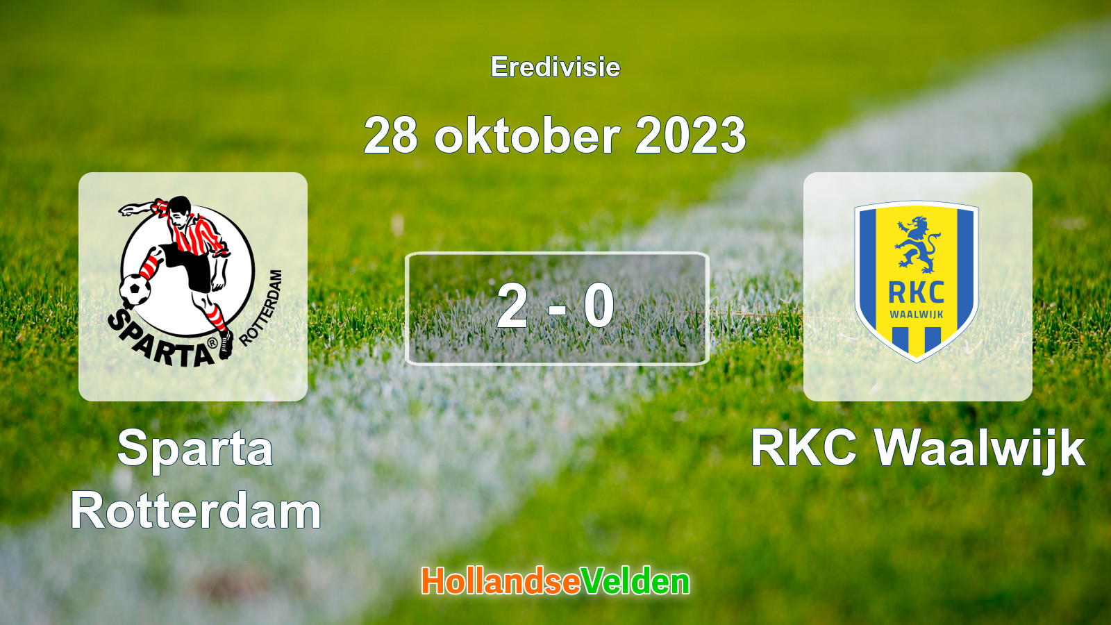 Gespeelde wedstrijd: Sparta Rotterdam - RKC Waalwijk 2 - 0 (28 oktober 2023)