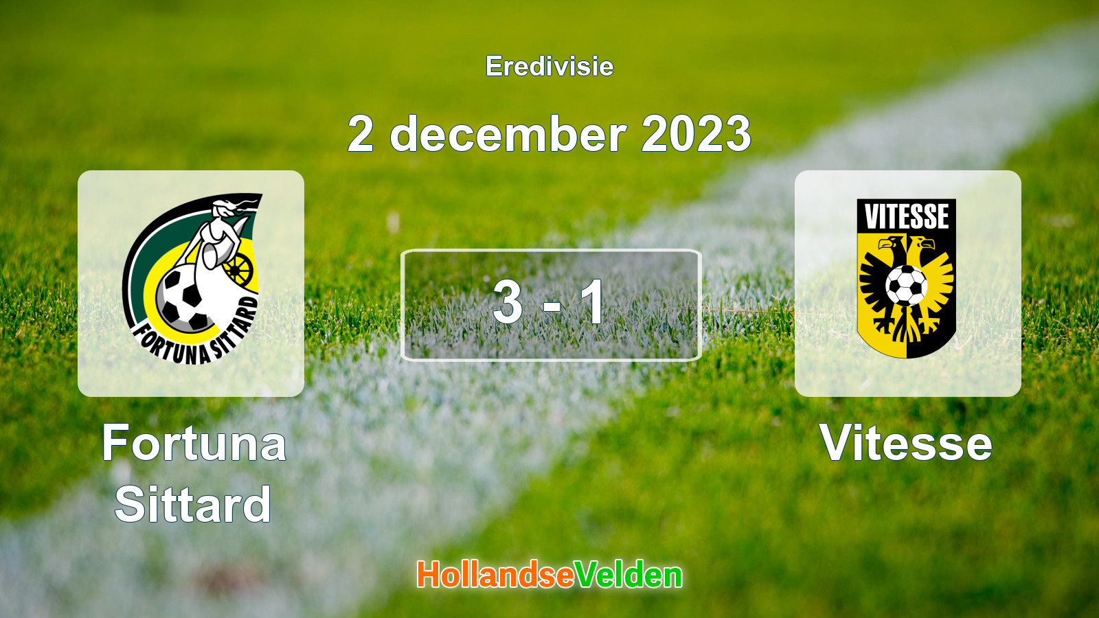 Gespeelde wedstrijd: Fortuna Sittard - Vitesse 3 - 1 (2 december 2023)