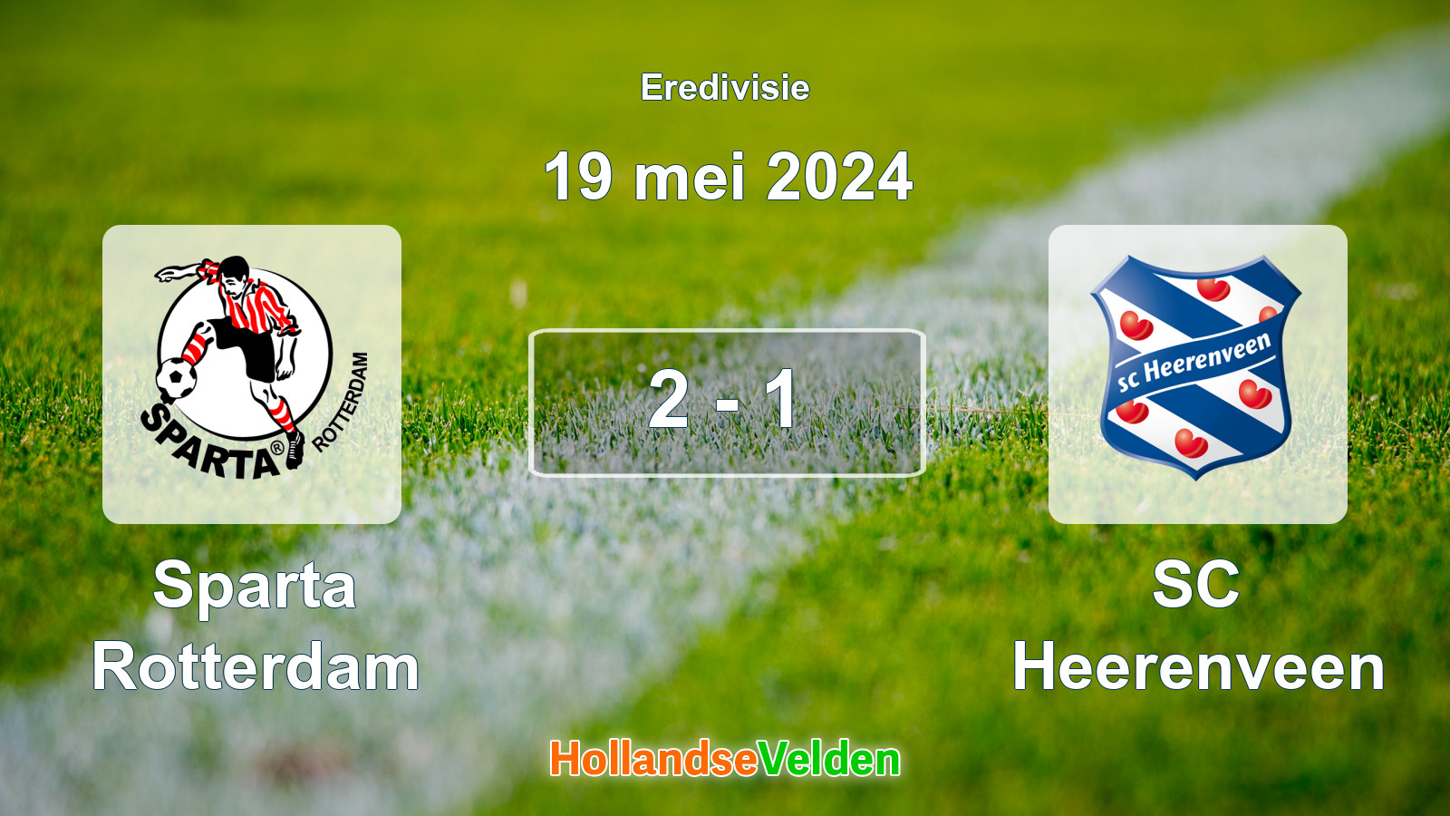 Gespeelde wedstrijd: Sparta Rotterdam - SC Heerenveen 2 - 1 (19 mei 2024)
