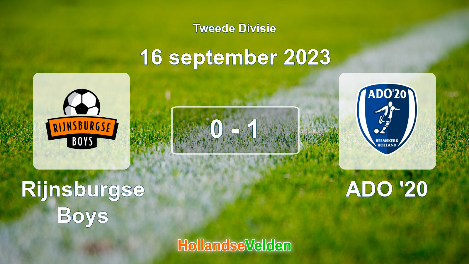 Gespeelde wedstrijd: Rijnsburgse Boys - ADO '20 0 - 1 (16 september 2023)