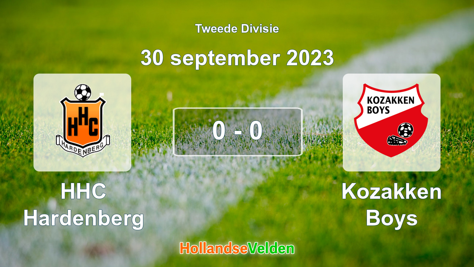 Gespeelde wedstrijd: HHC Hardenberg - Kozakken Boys 0 - 0 (30 september 2023)