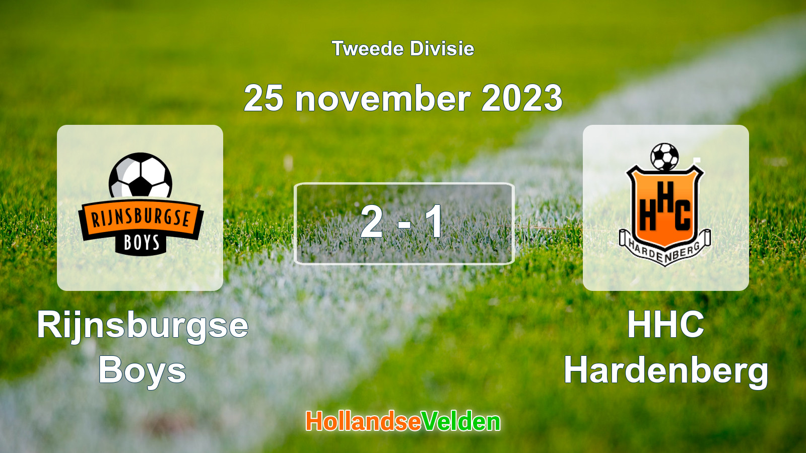 Gespeelde wedstrijd: Rijnsburgse Boys - HHC Hardenberg 2 - 1 (25 november 2023)