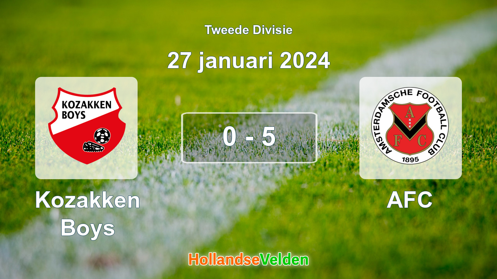 Gespeelde wedstrijd: Kozakken Boys - AFC 0 - 5 (27 januari 2024)