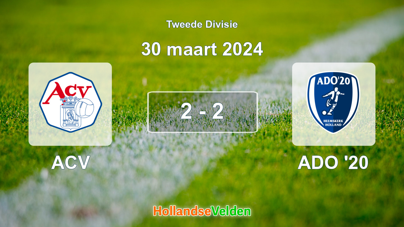 Gespeelde wedstrijd: ACV - ADO '20 2 - 2 (30 maart 2024)