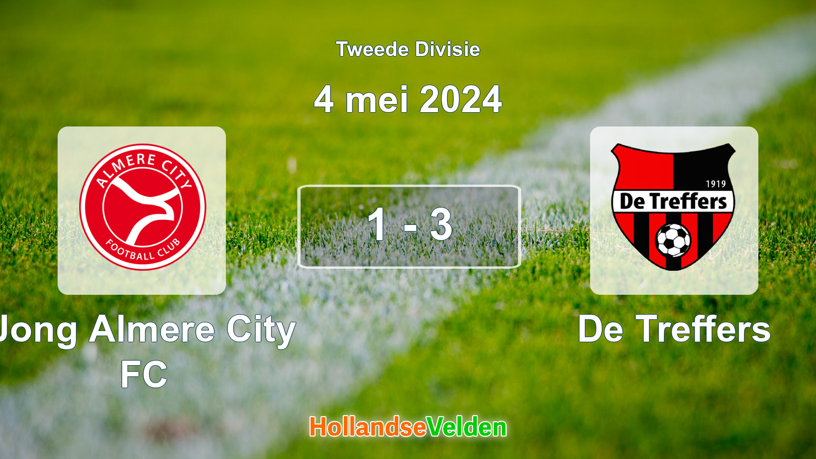 Gespeelde wedstrijd: Jong Almere City FC - De Treffers 1 - 3 (4 mei 2024)