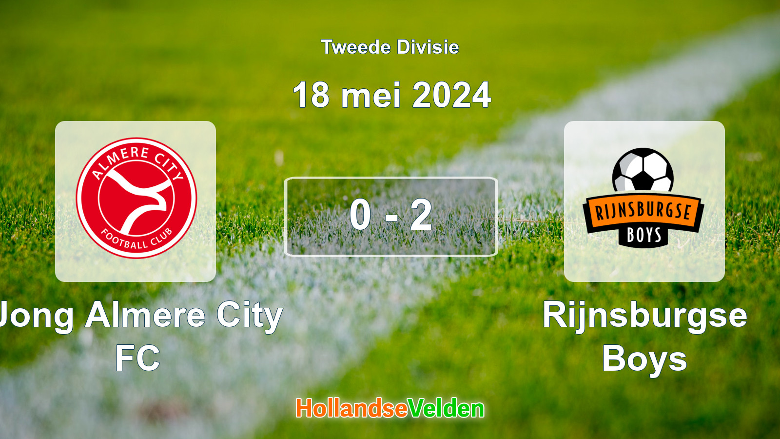 Gespeelde wedstrijd: Jong Almere City FC - Rijnsburgse Boys 0 - 2 (18 mei 2024)