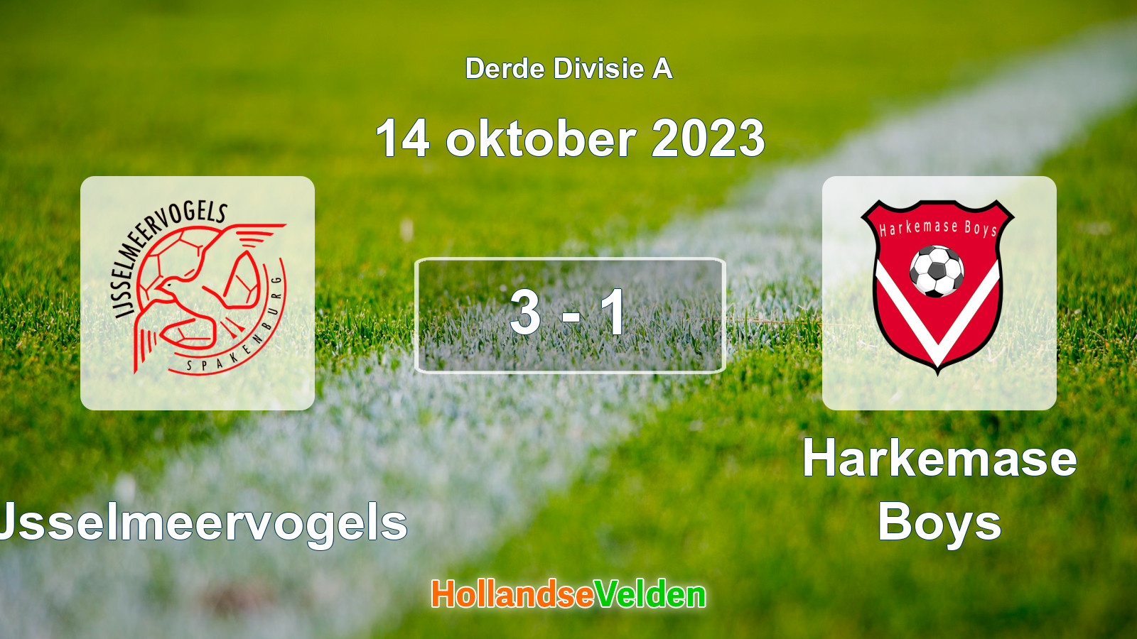 Gespeelde wedstrijd: IJsselmeervogels - Harkemase Boys 3 - 1 (14 oktober 2023)