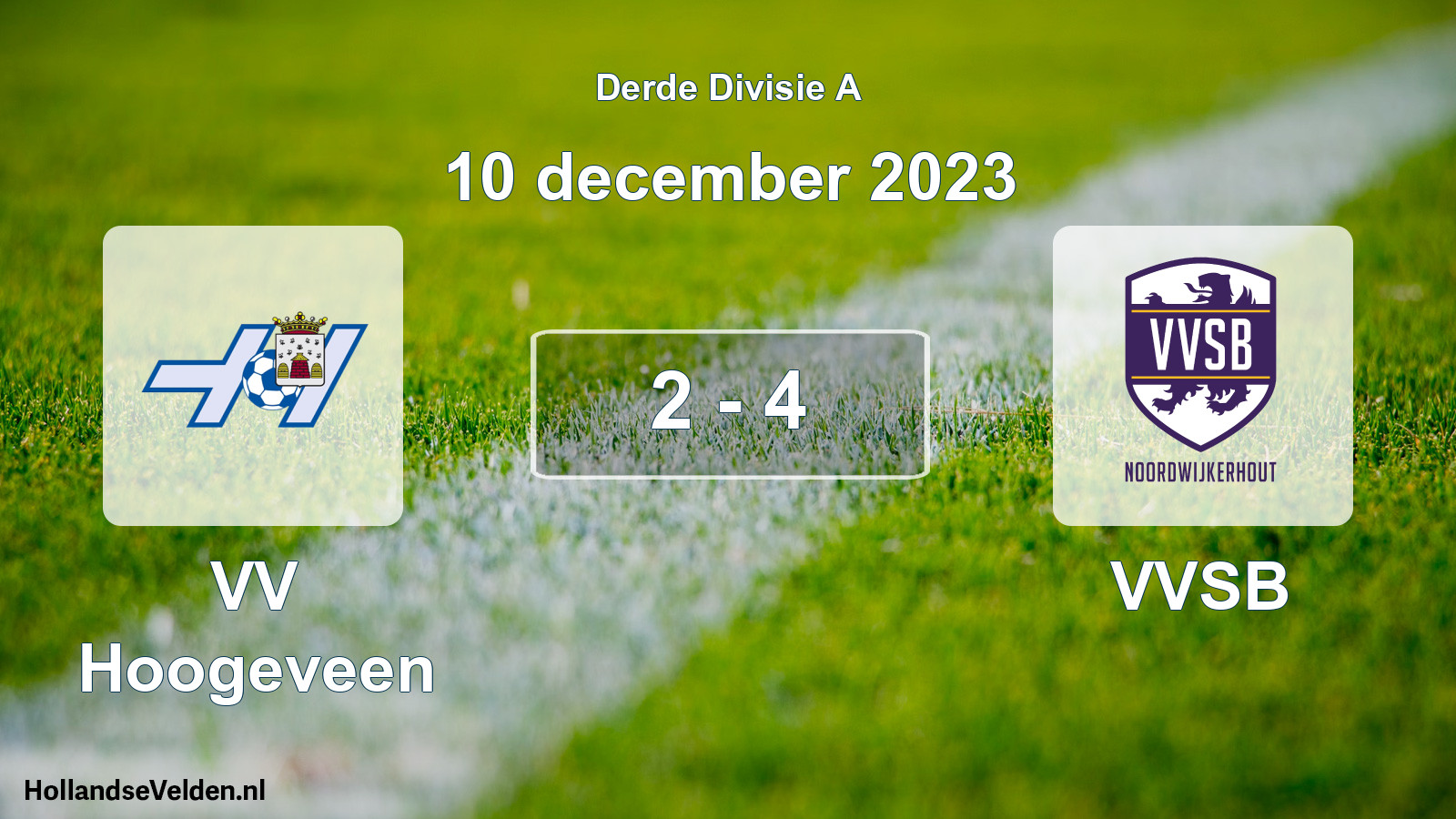 Gespeelde wedstrijd: VV Hoogeveen - VVSB 2 - 4 (10 december 2023)