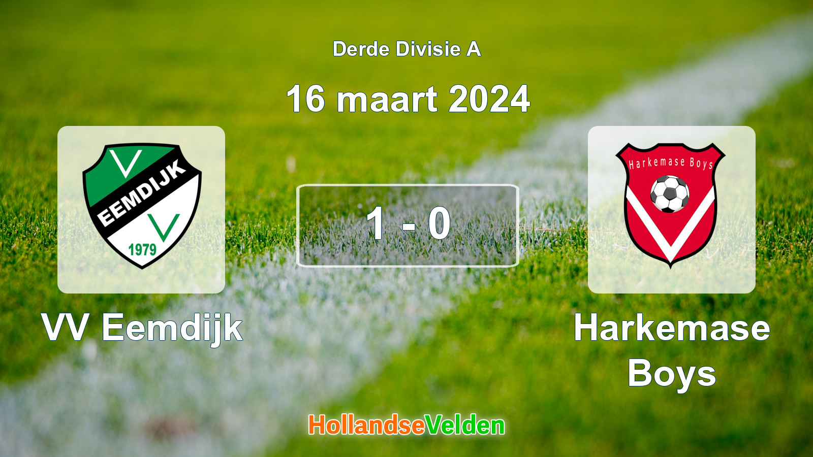 Gespeelde wedstrijd: VV Eemdijk - Harkemase Boys 1 - 0 (16 maart 2024)