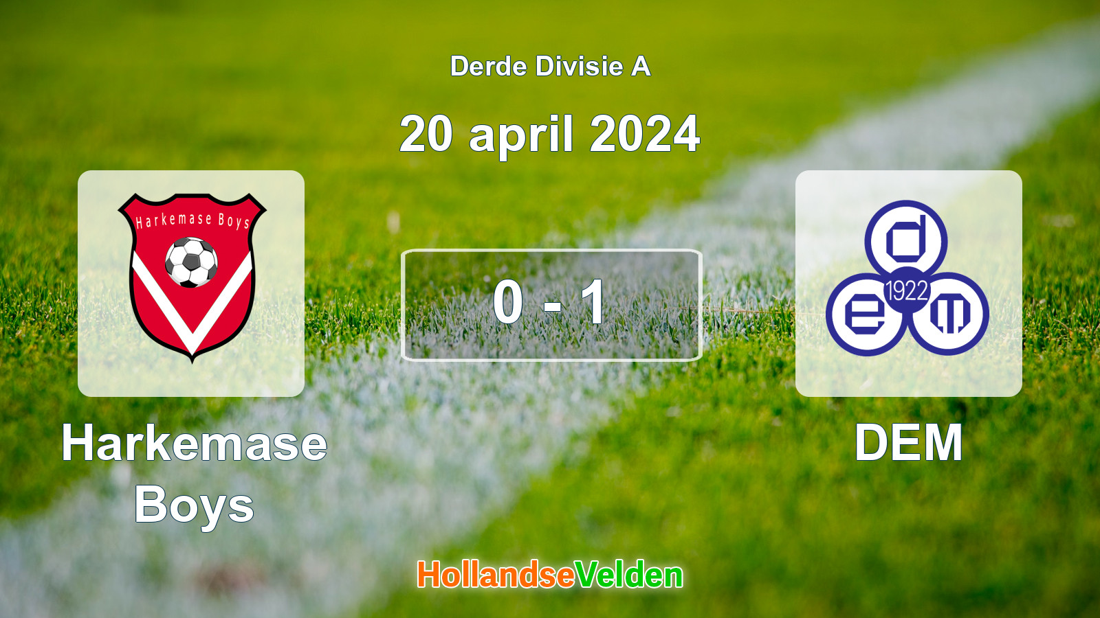 Gespeelde wedstrijd: Harkemase Boys - DEM 0 - 1 (20 april 2024)