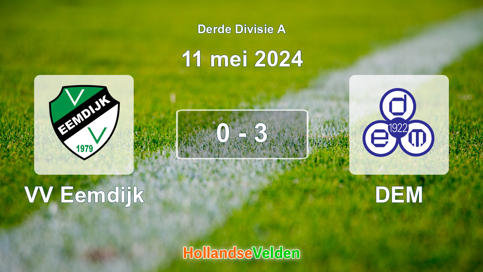 Gespeelde wedstrijd: VV Eemdijk - DEM 0 - 3 (11 mei 2024)