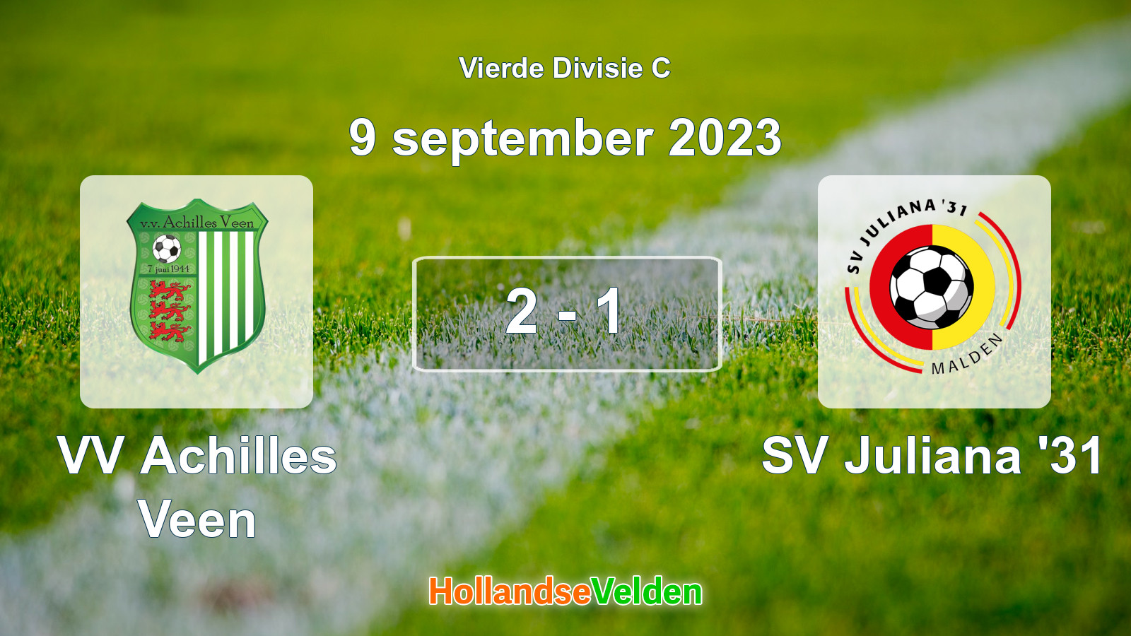 Gespeelde wedstrijd: VV Achilles Veen - SV Juliana '31 2 - 1 (9 september 2023)