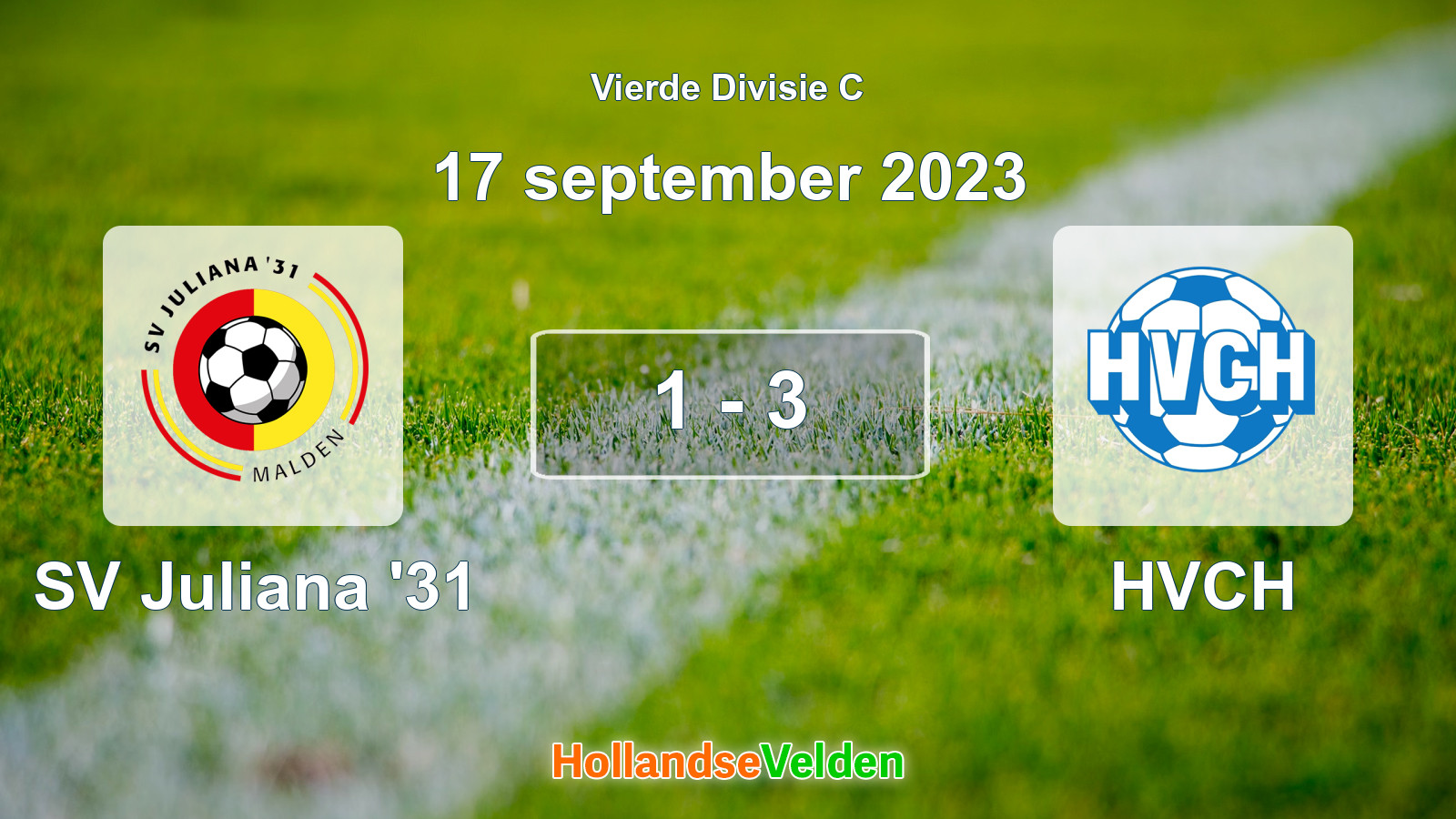 Gespeelde wedstrijd: SV Juliana '31 - HVCH 1 - 3 (17 september 2023)