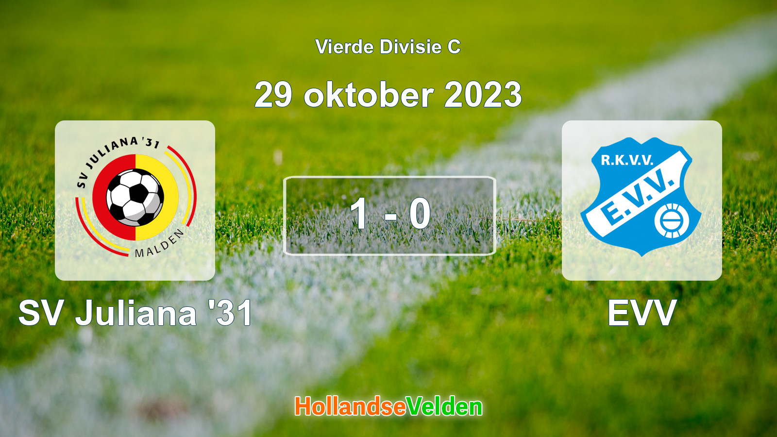 Gespeelde wedstrijd: SV Juliana '31 - EVV 1 - 0 (29 oktober 2023)