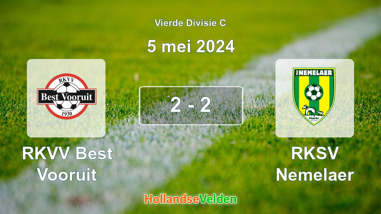 Gespeelde wedstrijd: RKVV Best Vooruit - RKSV Nemelaer 2 - 2 (5 mei 2024)