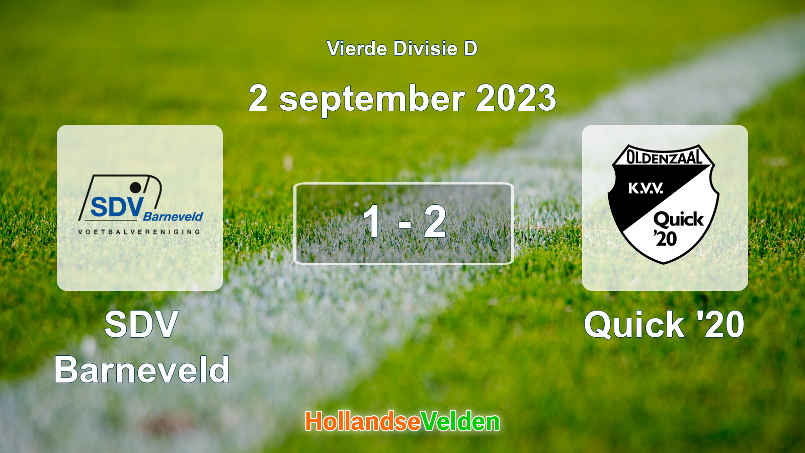 Gespeelde wedstrijd: SDV Barneveld - Quick '20 1 - 2 (2 september 2023)