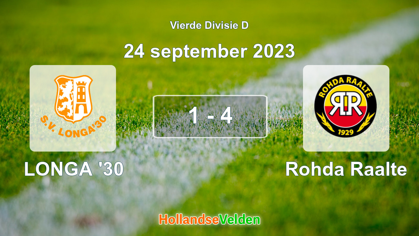 Gespeelde wedstrijd: LONGA '30 - Rohda Raalte 1 - 4 (24 september 2023)