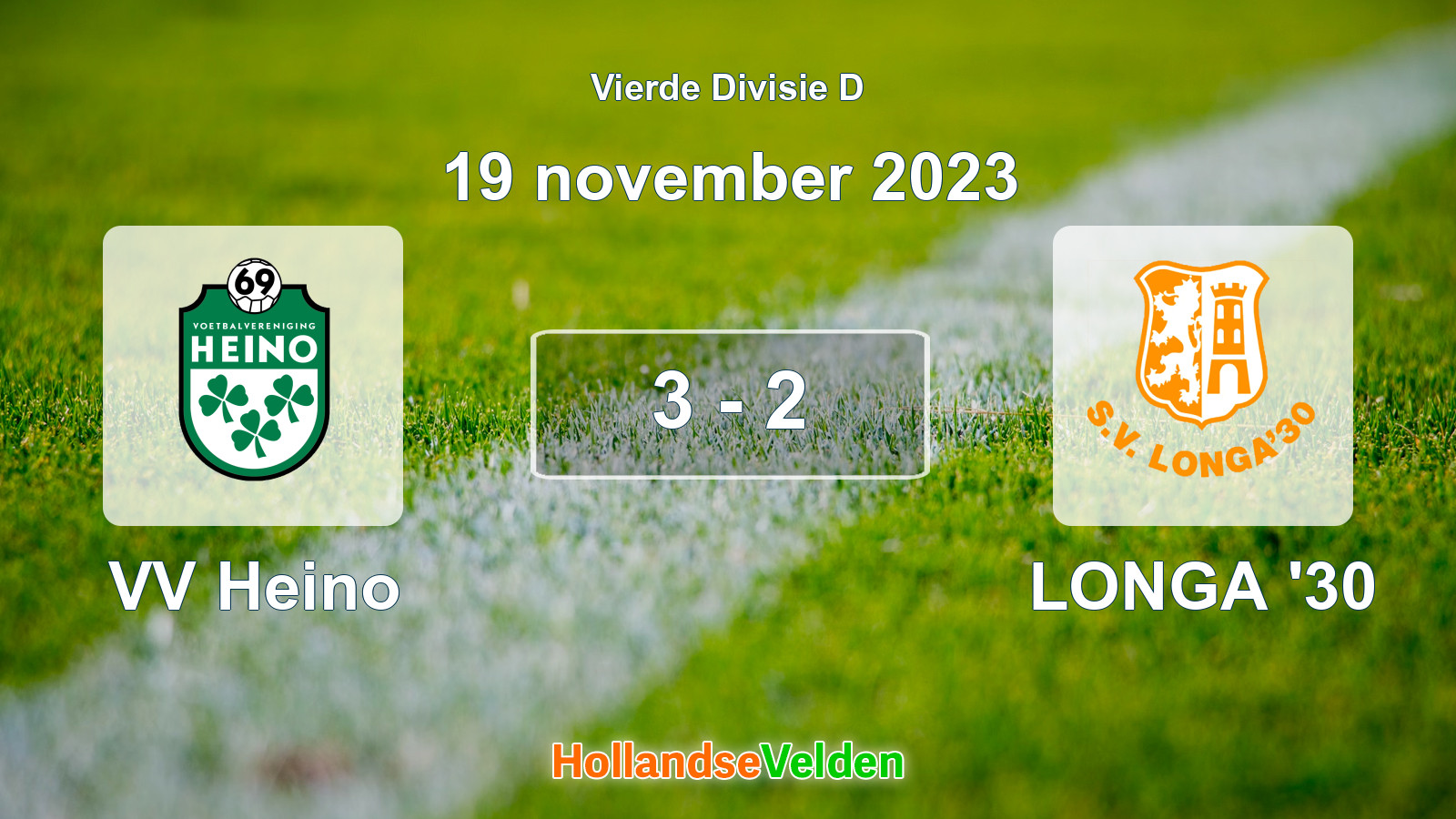 Gespeelde wedstrijd: VV Heino - LONGA '30 3 - 2 (19 november 2023)