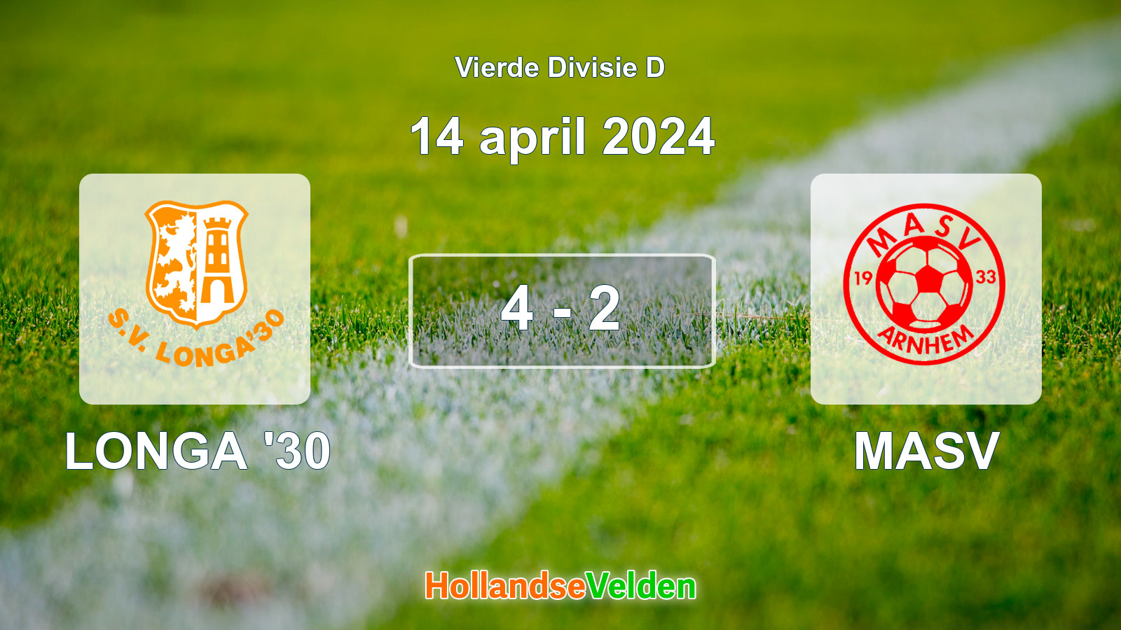 Gespeelde wedstrijd: LONGA '30 - MASV 4 - 2 (14 april 2024)