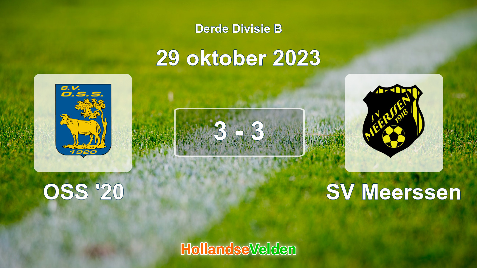 Gespeelde wedstrijd: OSS '20 - SV Meerssen 3 - 3 (29 oktober 2023)