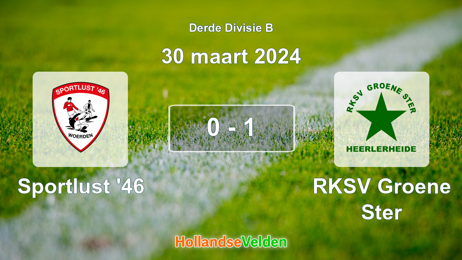 Gespeelde wedstrijd: Sportlust '46 - RKSV Groene Ster 0 - 1 (30 maart 2024)