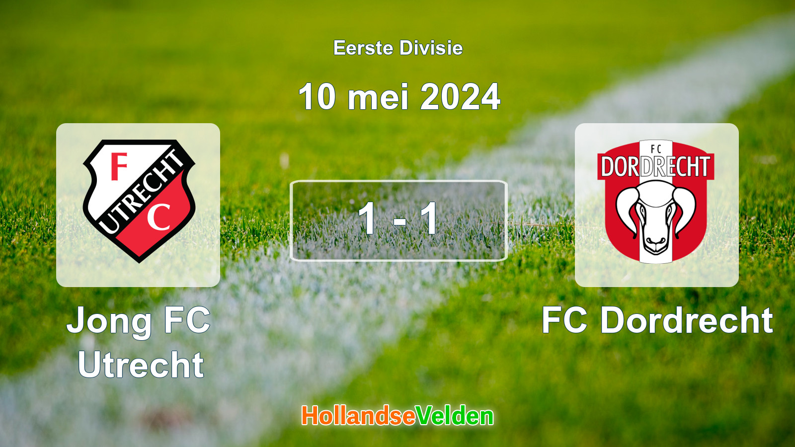 Gespeelde wedstrijd: Jong FC Utrecht - FC Dordrecht 1 - 1 (10 mei 2024)