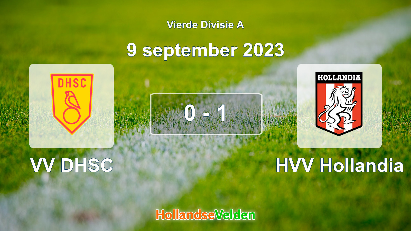 Gespeelde wedstrijd: VV DHSC - HVV Hollandia 0 - 1 (9 september 2023)