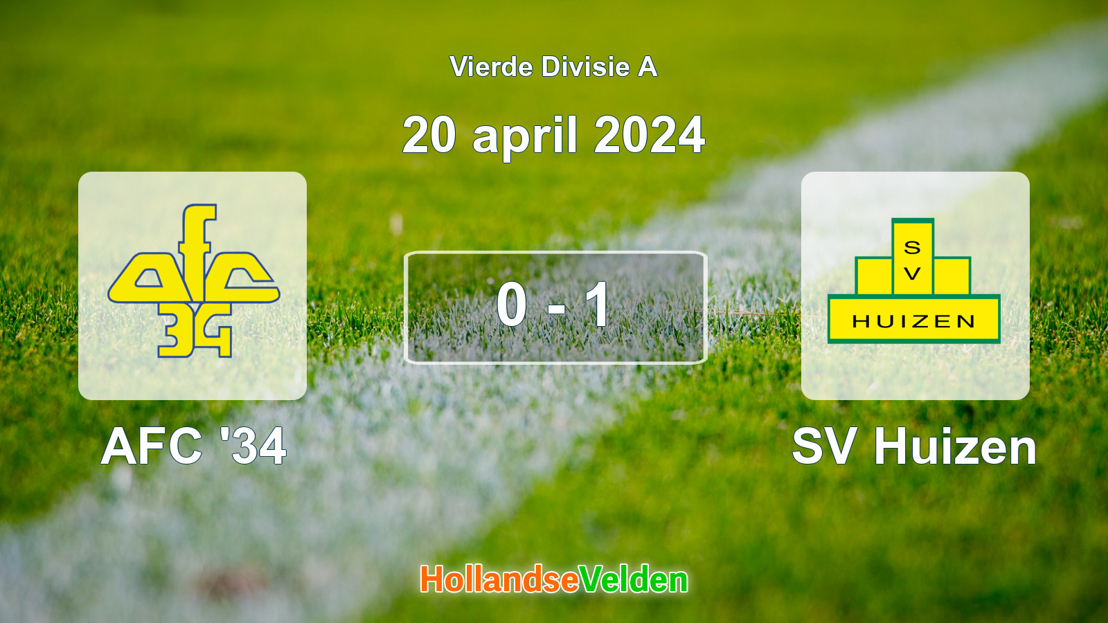 Gespeelde wedstrijd: AFC '34 - SV Huizen 0 - 1 (20 april 2024)