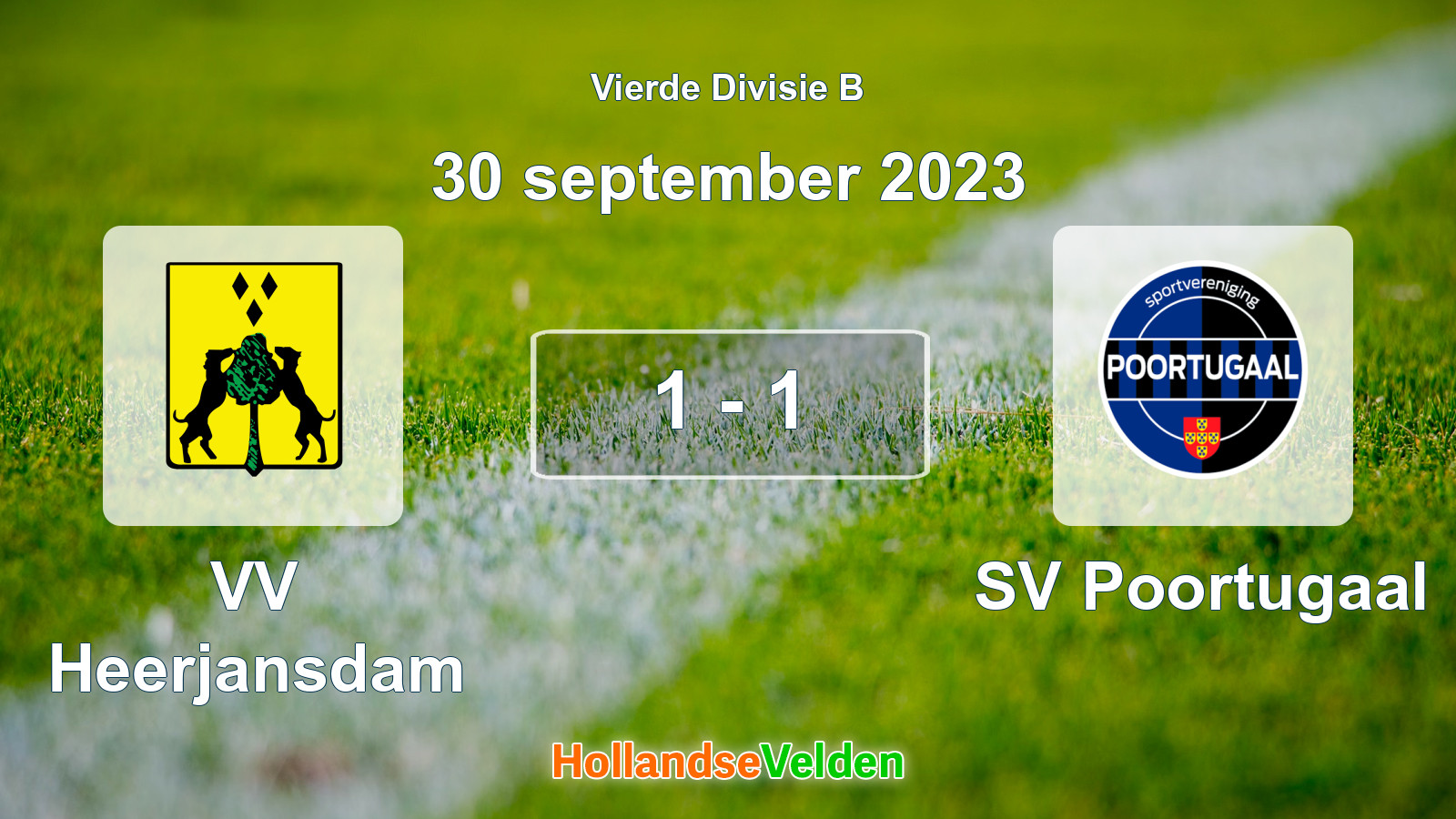 Gespeelde wedstrijd: VV Heerjansdam - SV Poortugaal 1 - 1 (30 september 2023)