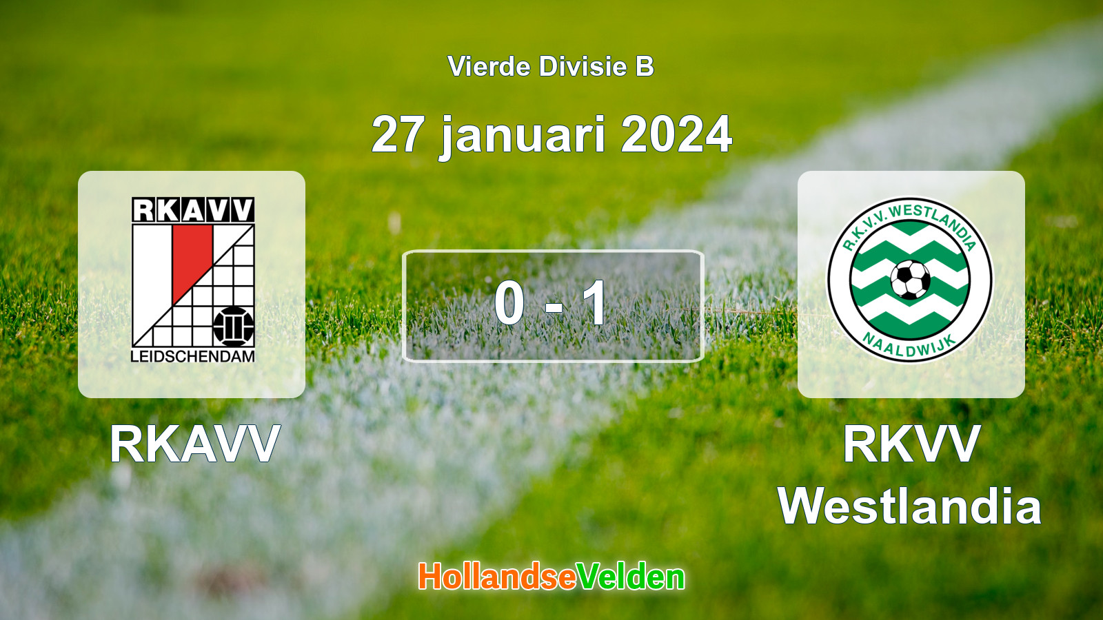 Gespeelde wedstrijd: RKAVV - RKVV Westlandia 0 - 1 (27 januari 2024)