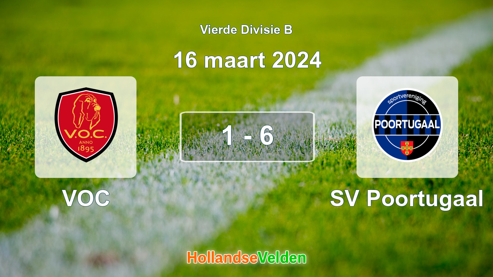Gespeelde wedstrijd: VOC - SV Poortugaal 1 - 6 (16 maart 2024)