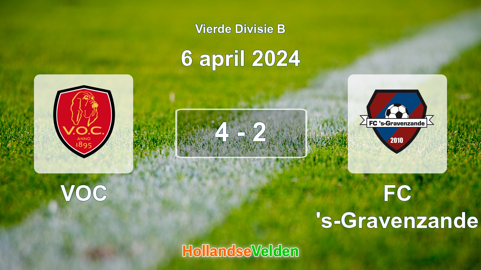 Gespeelde wedstrijd: VOC - FC 's-Gravenzande 4 - 2 (6 april 2024)