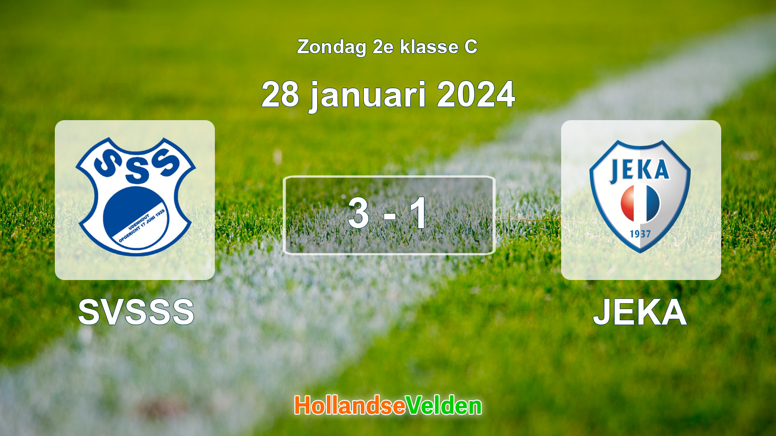 Gespeelde wedstrijd: SVSSS - JEKA 3 - 1 (28 januari 2024)
