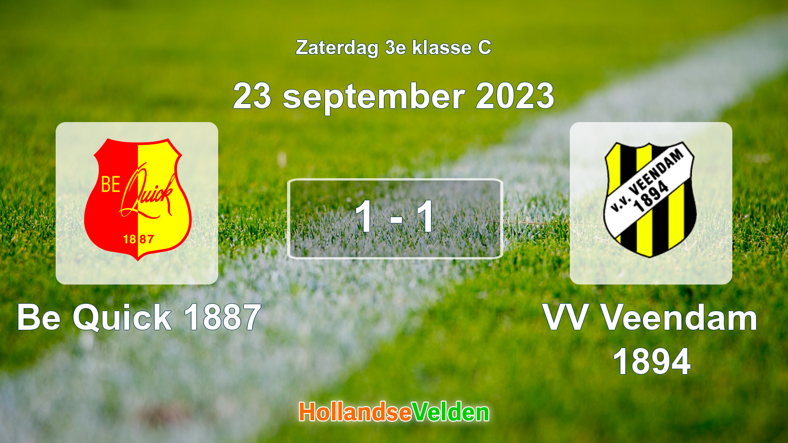 Gespeelde wedstrijd: Be Quick 1887 - VV Veendam 1894 1 - 1 (23 september 2023)
