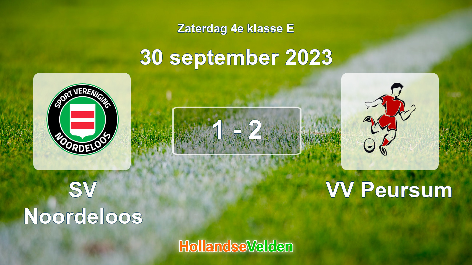Gespeelde wedstrijd: SV Noordeloos - VV Peursum 1 - 2 (30 september 2023)