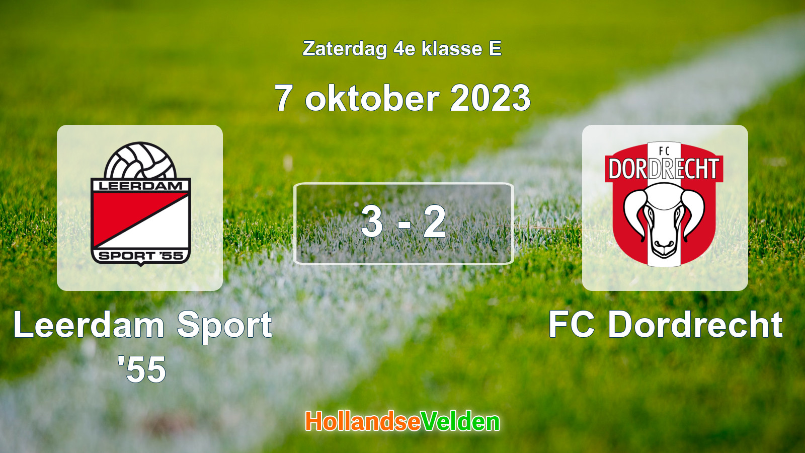 Gespeelde wedstrijd: Leerdam Sport '55 - FC Dordrecht 3 - 2 (7 oktober 2023)