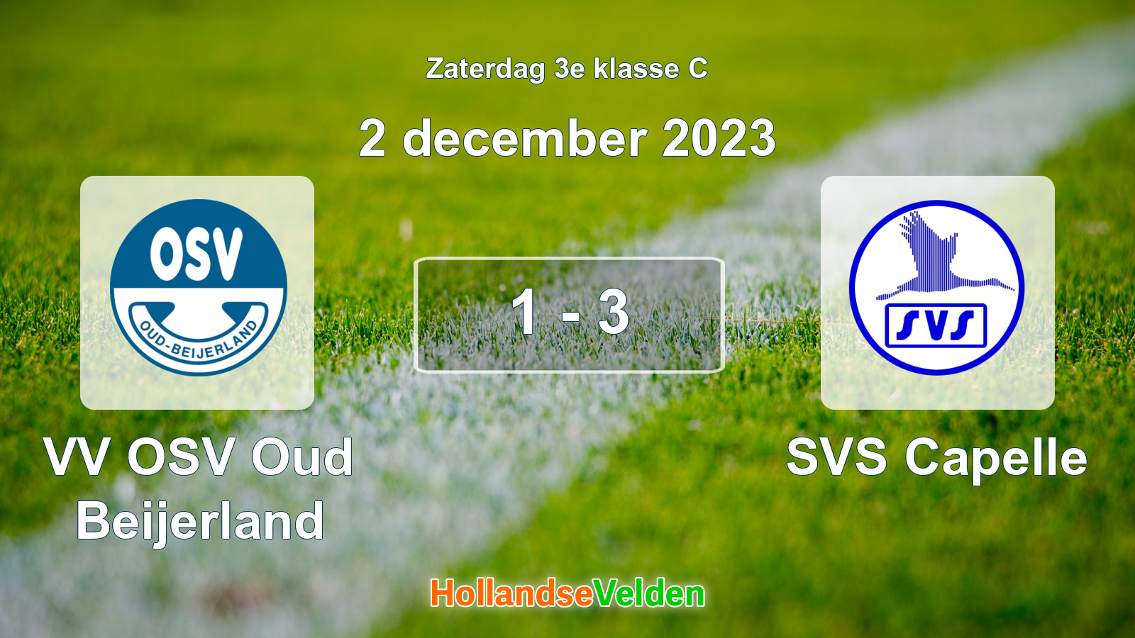 Gespeelde wedstrijd: VV OSV Oud Beijerland - SVS Capelle 1 - 3 (2 december 2023)