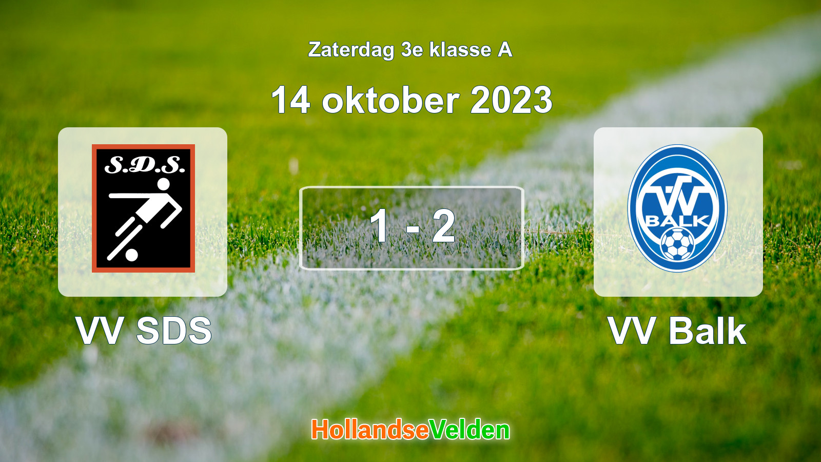 Gespeelde wedstrijd: VV SDS - VV Balk 1 - 2 (14 oktober 2023)