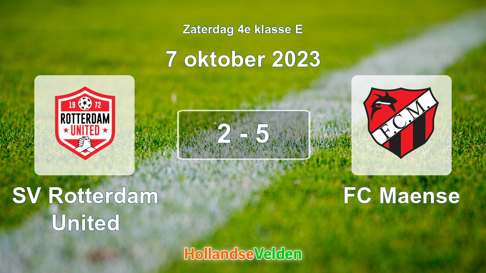 Gespeelde wedstrijd: SV Rotterdam United - FC Maense 2 - 5 (7 oktober 2023)