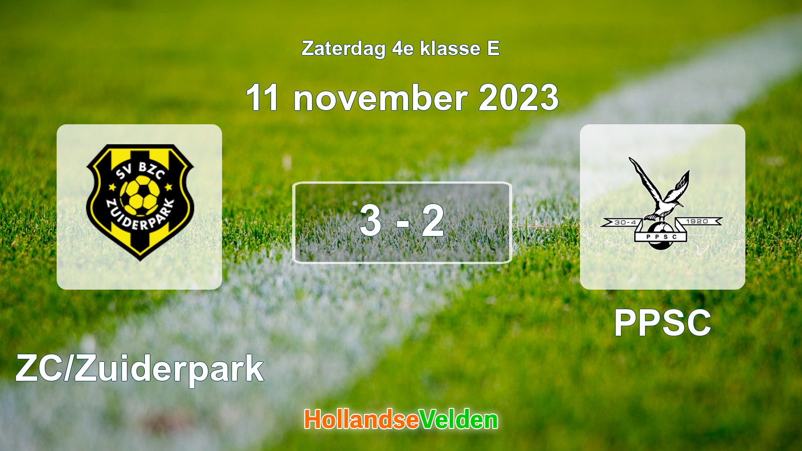 Gespeelde wedstrijd: BZC/Zuiderpark - PPSC 3 - 2 (11 november 2023)