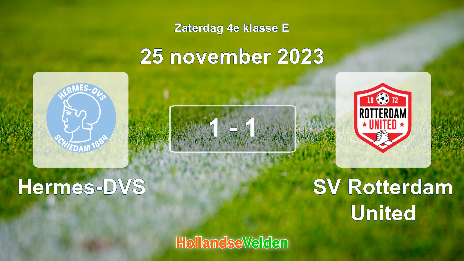 Gespeelde wedstrijd: Hermes-DVS - SV Rotterdam United 1 - 1 (25 november 2023)