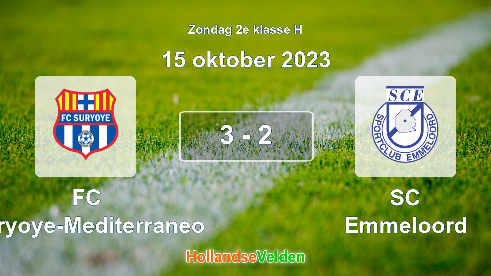 Gespeelde wedstrijd: FC Suryoye-Mediterraneo - SC Emmeloord 3 - 2 (15 oktober 2023)