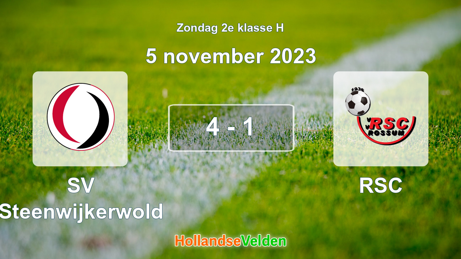 Gespeelde wedstrijd: SV Steenwijkerwold - RSC 4 - 1 (5 november 2023)