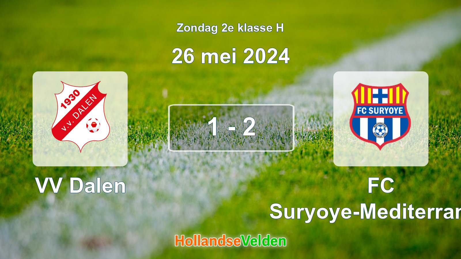 Gespeelde wedstrijd: VV Dalen - FC Suryoye-Mediterraneo 1 - 2 (26 mei 2024)