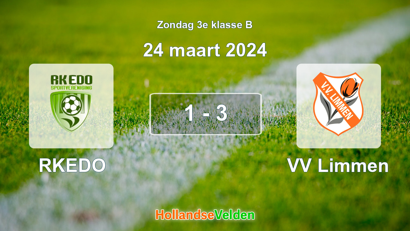 Gespeelde wedstrijd: RKEDO - VV Limmen 1 - 3 (24 maart 2024)