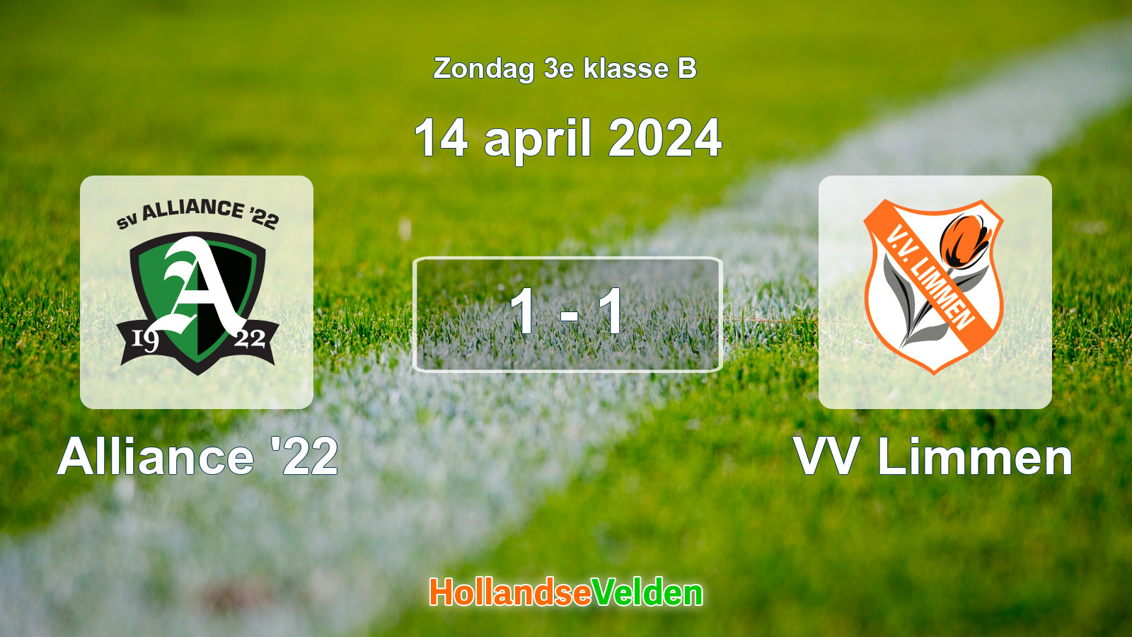 Gespeelde wedstrijd: Alliance '22 - VV Limmen 1 - 1 (14 april 2024)