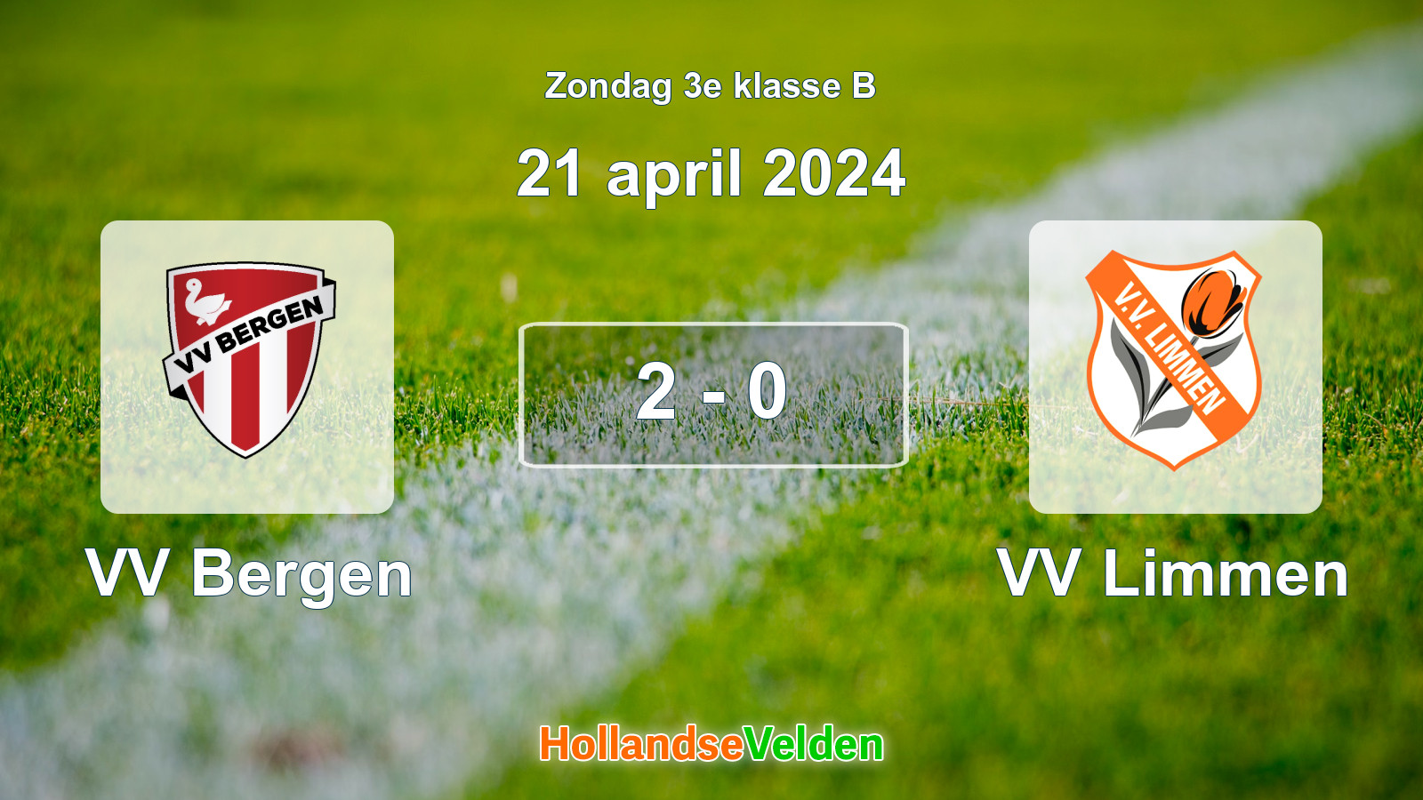 Gespeelde wedstrijd: VV Bergen - VV Limmen 2 - 0 (21 april 2024)